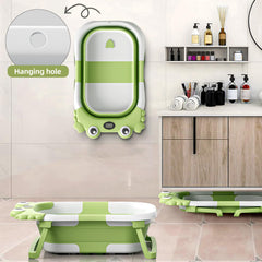 WyfKyd baby bath tub with soft detachable cushion for head and neck support.