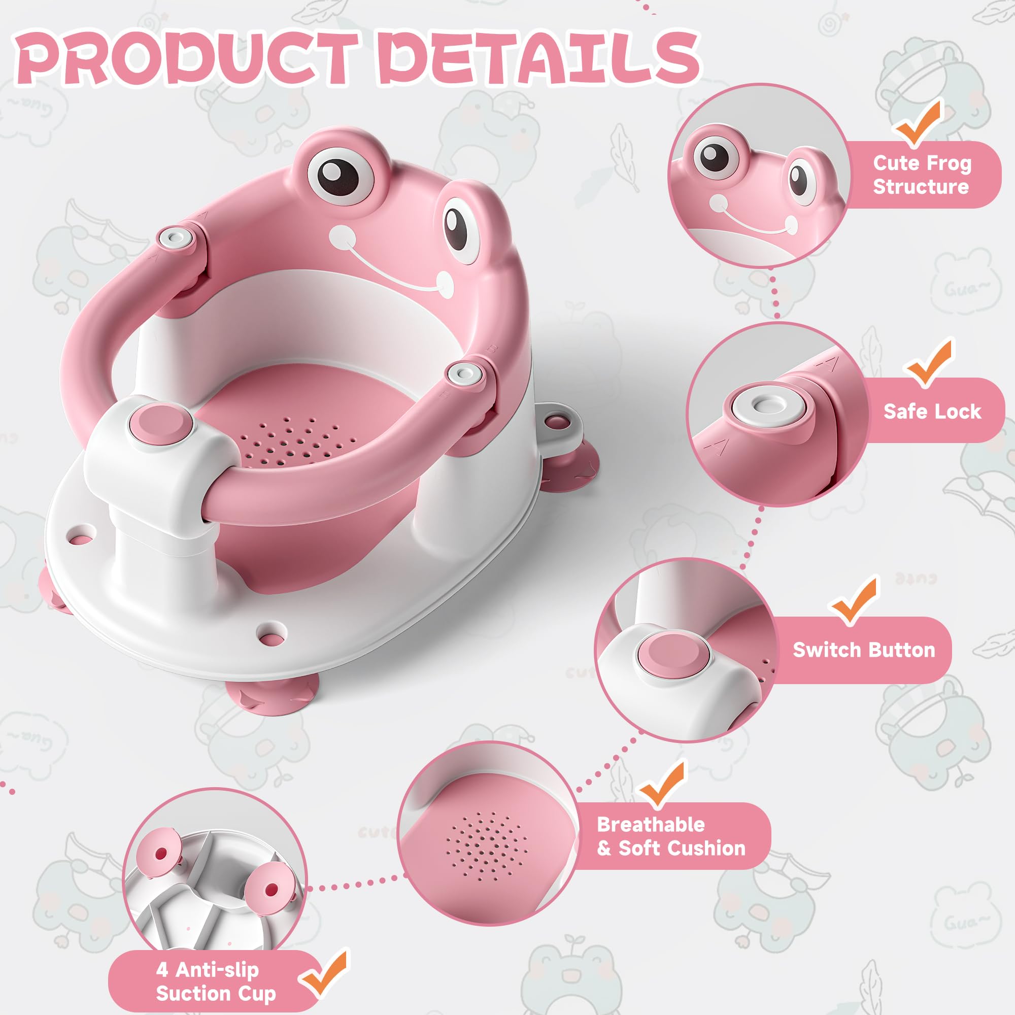 WyfKyd bath seat made from non-toxic BPA-free materials for daily use.