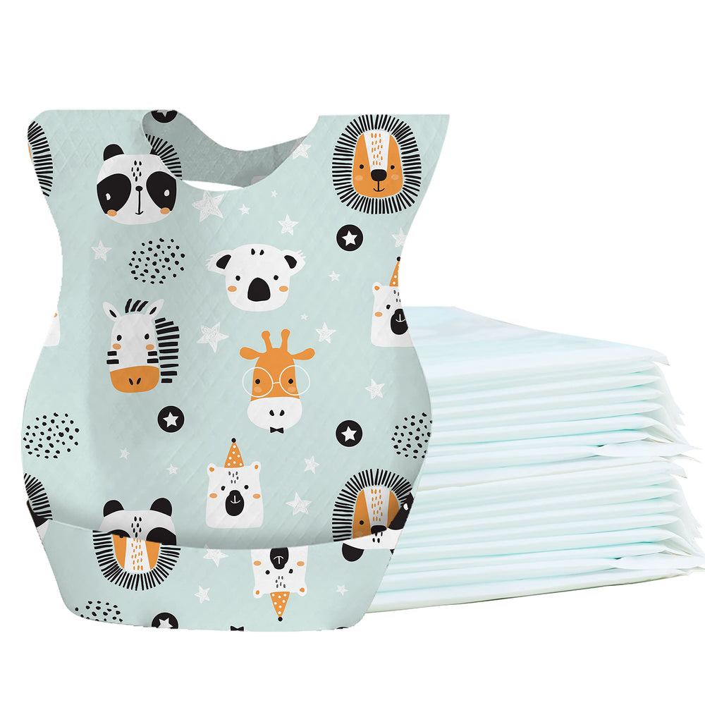 WYSLP baby bib crumb catcher keeps meals tidy during self-feeding sessions.