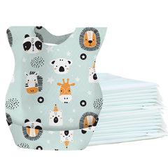 WYSLP baby bib crumb catcher keeps meals tidy during self-feeding sessions.