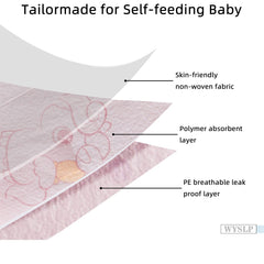 WYSLP skin-friendly-surface bib offers gentle contact for babies.