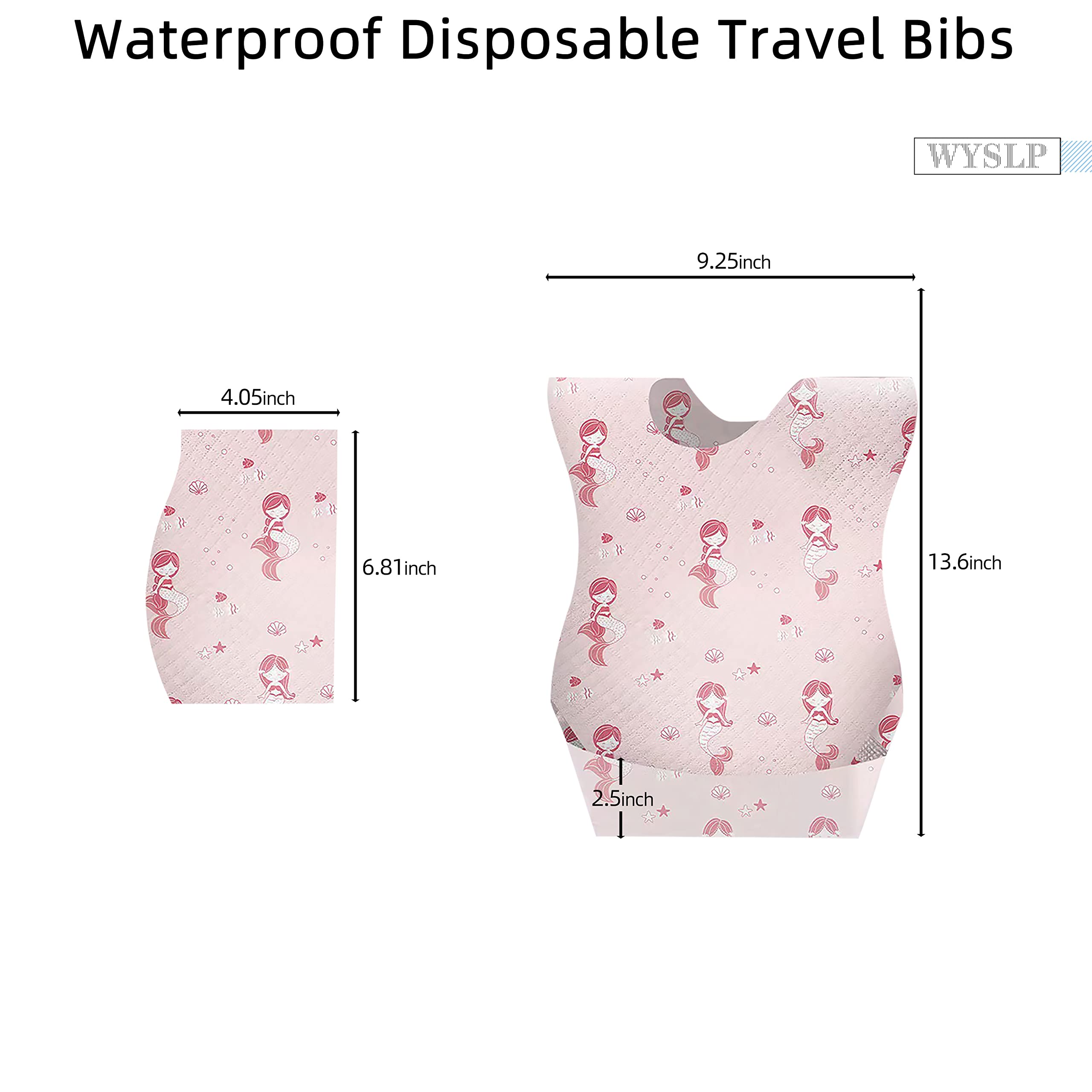 WYSLP travel-packaged-bibs are individually wrapped for hygiene.