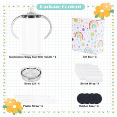 Wzaytia 12oz sublimation sippy cup lid assembly highlights kid-friendly handling.