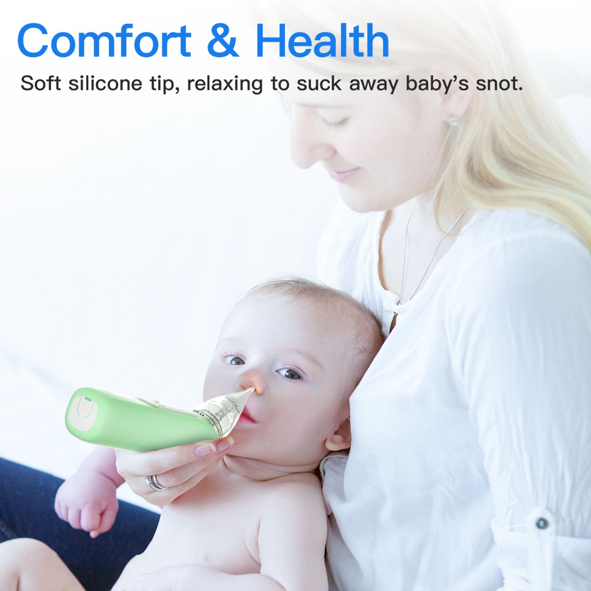 X-Bosak adjustable suction levels for gentle mucus removal on the go