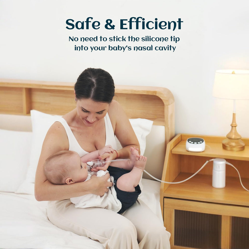 Night light and nursery rhymes calm fussy babies during care.