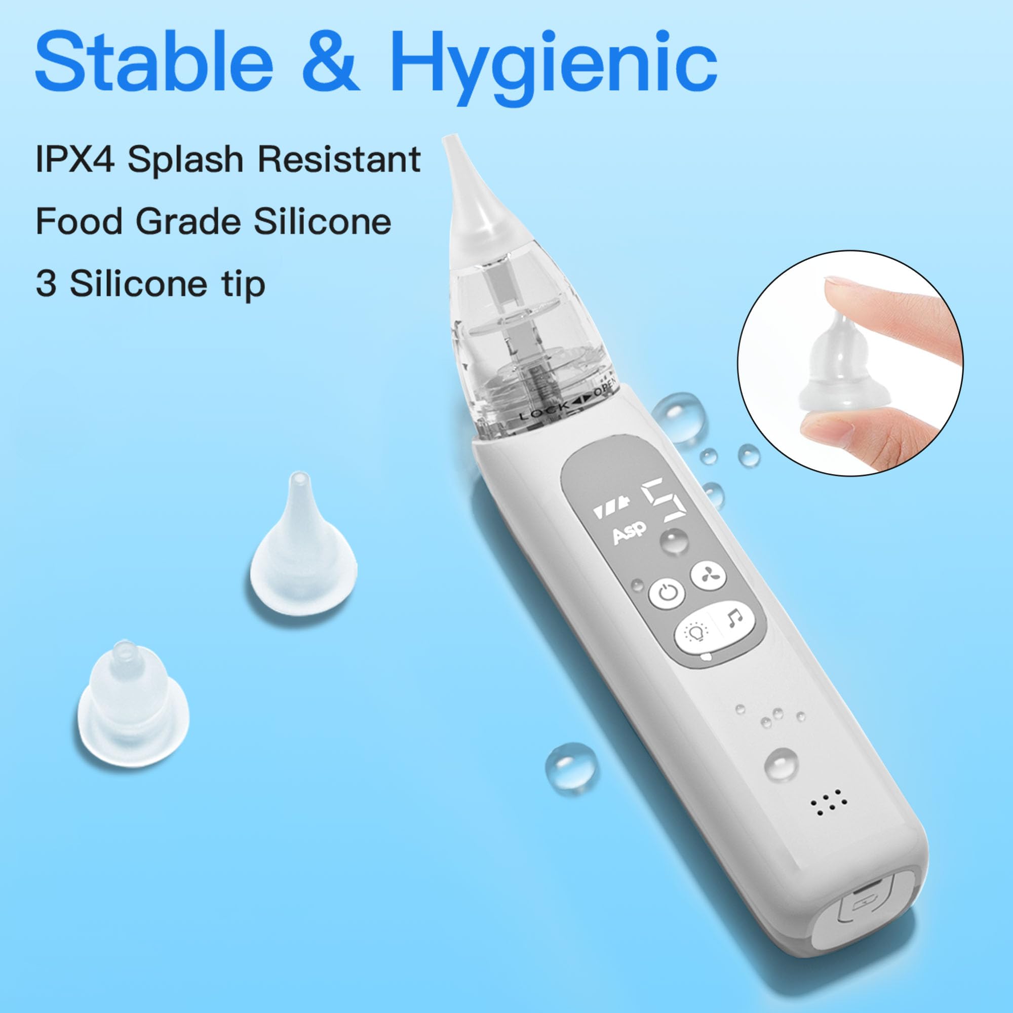 X-Bosak soft silicone tips are BPA-free and gentle on tiny noses