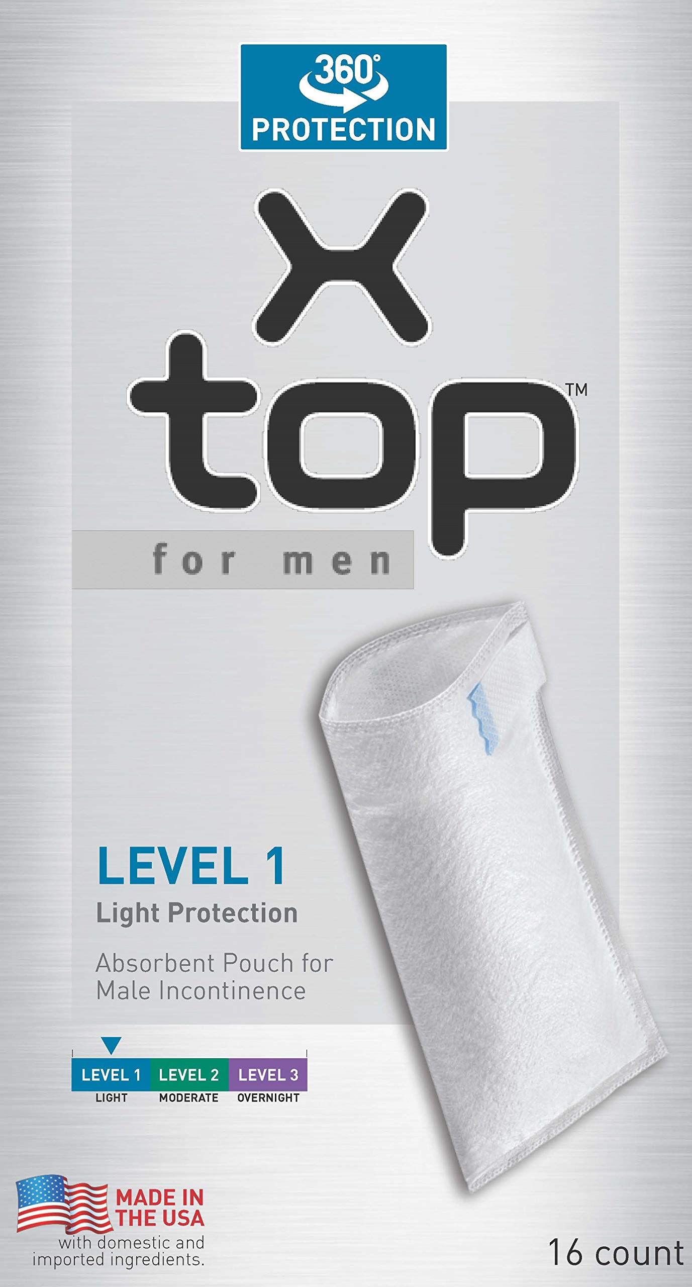 X-top light protection pouch for male leakage, discreet daily use for confidence
