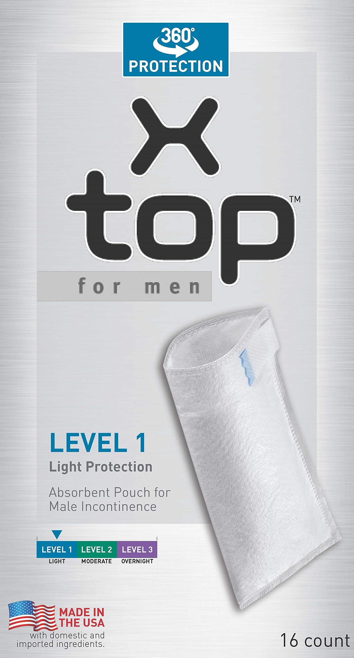 X-top light protection pouch for male leakage, discreet daily use for confidence