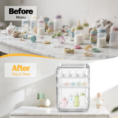 XANGNIER clear bottle organizer offers visibility for quick item retrieval