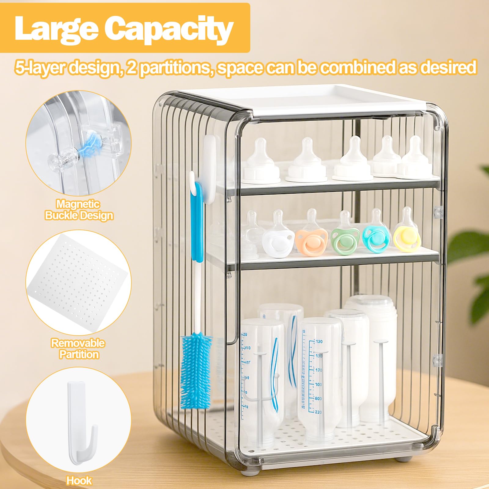XANGNIER drying rack design allows vertical air drying of bottles