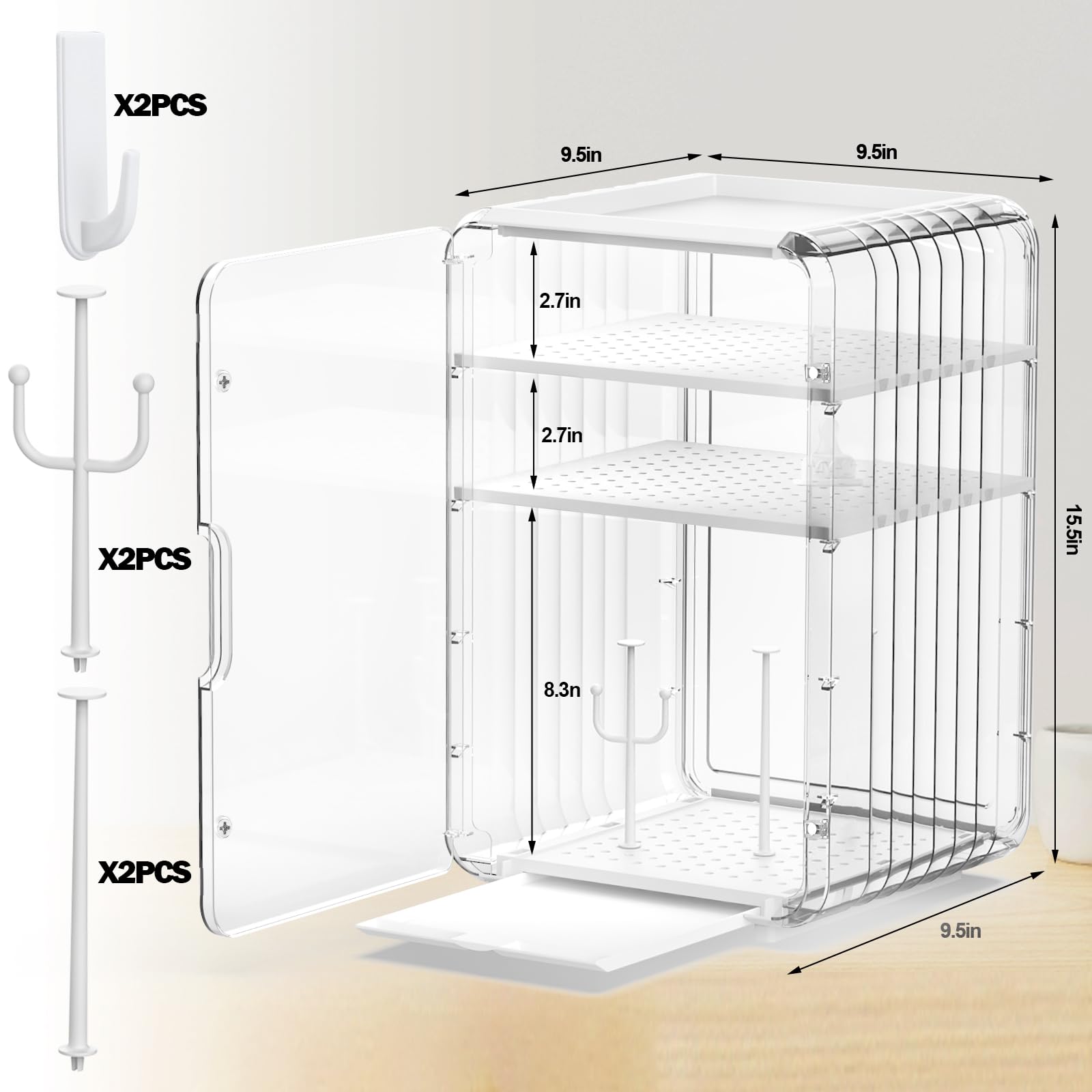 XANGNIER organizer with removable dividers keeps bottles, nipples, and brushes neatly arranged