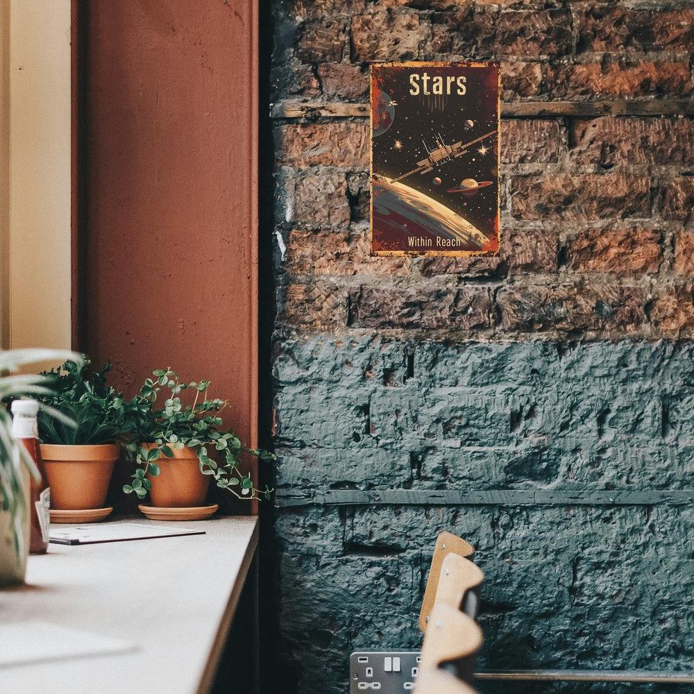 Xanovir Game room astronaut sign brings subtle shine to walls.