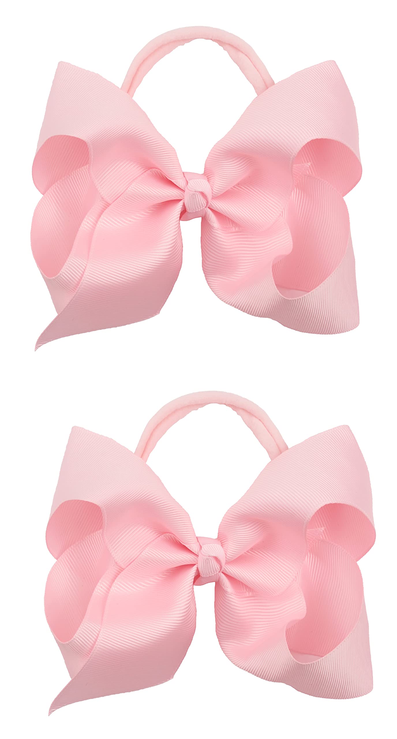 Xansema 2pc 6-inch pink ribbon headbands, front view, ideal for everyday wear
