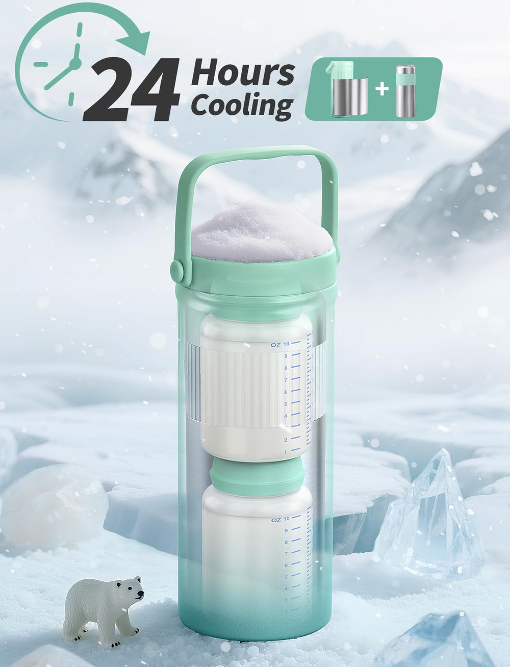 XAPROO freeze-tube ready for ice-pack-free cooling on long trips.