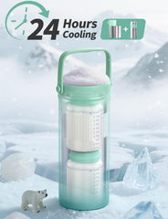 XAPROO freeze-tube ready for ice-pack-free cooling on long trips.