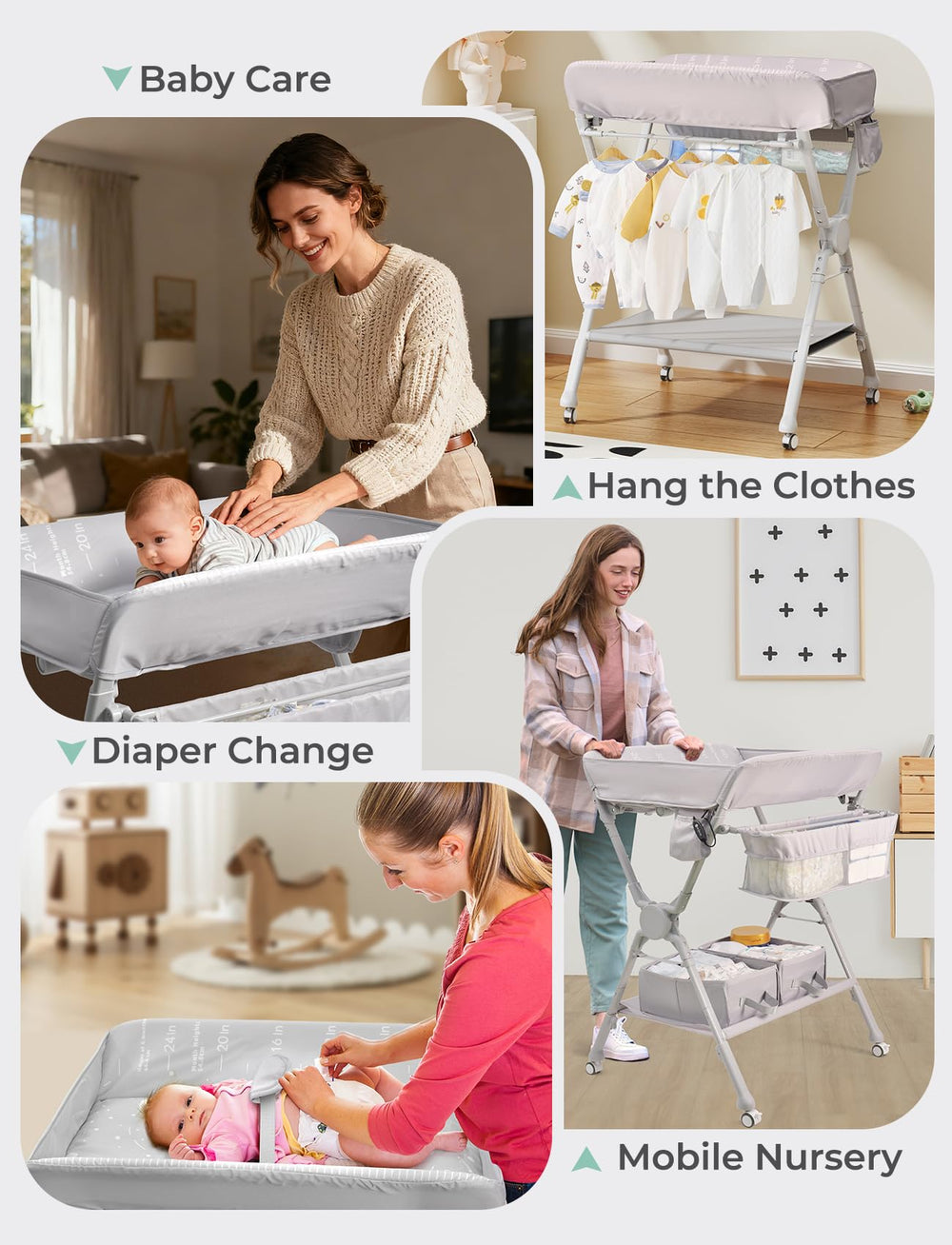 XAPROO wheels enable quiet, smooth mobility between rooms for convenience.