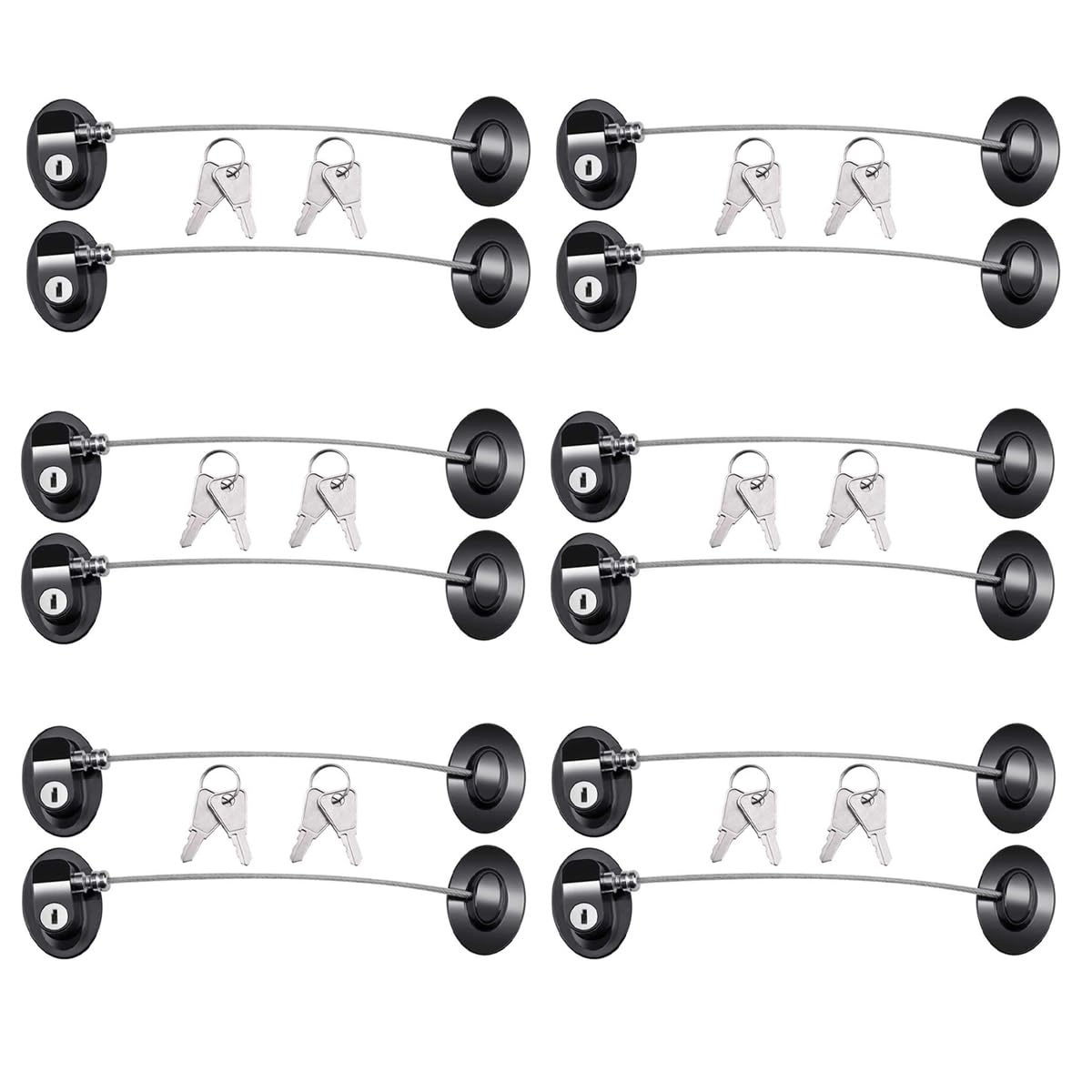 XccMe fridge locks pack shot showing 12 locks and 24 keys for safer homes
