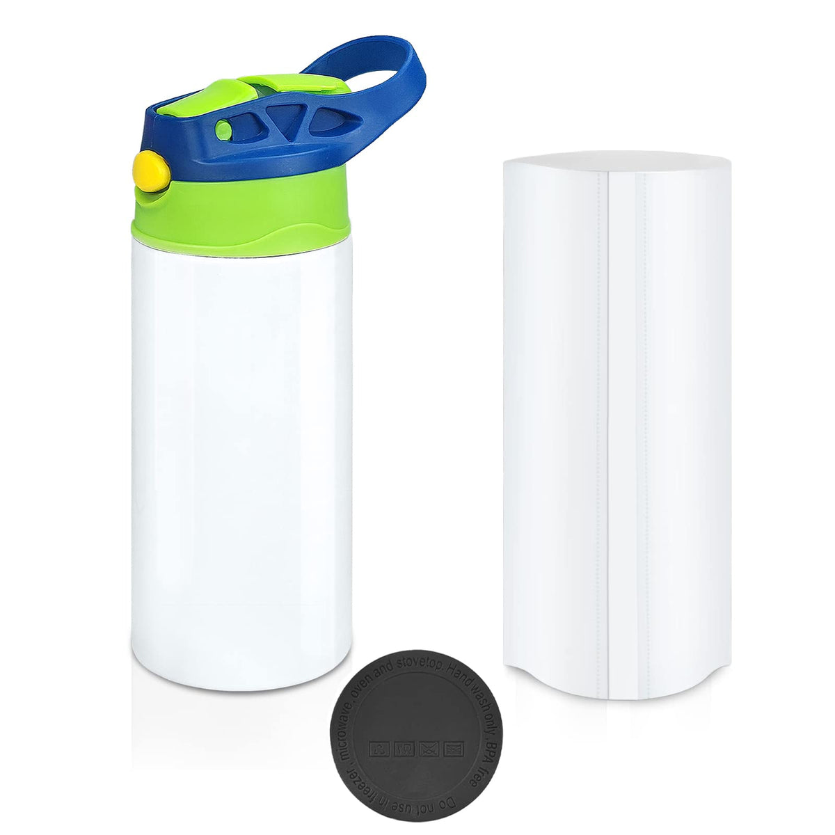XccMe Kids Sublimation Tumbler blue pattern showcasing customizable design for playful drinks on the go.