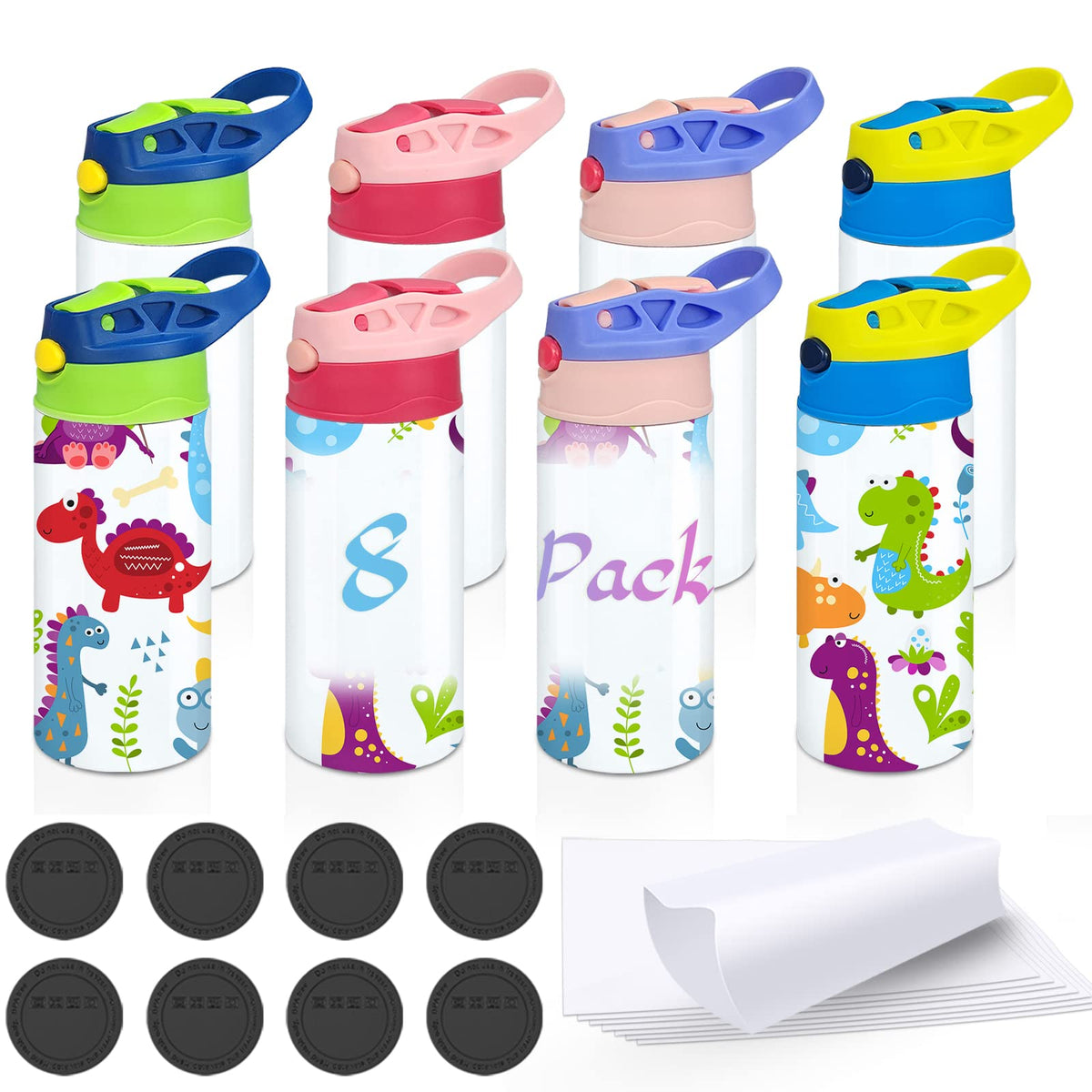 XccMe Kids Sublimation Tumbler bottle front view shows vibrant customization for on-the-go hydration.