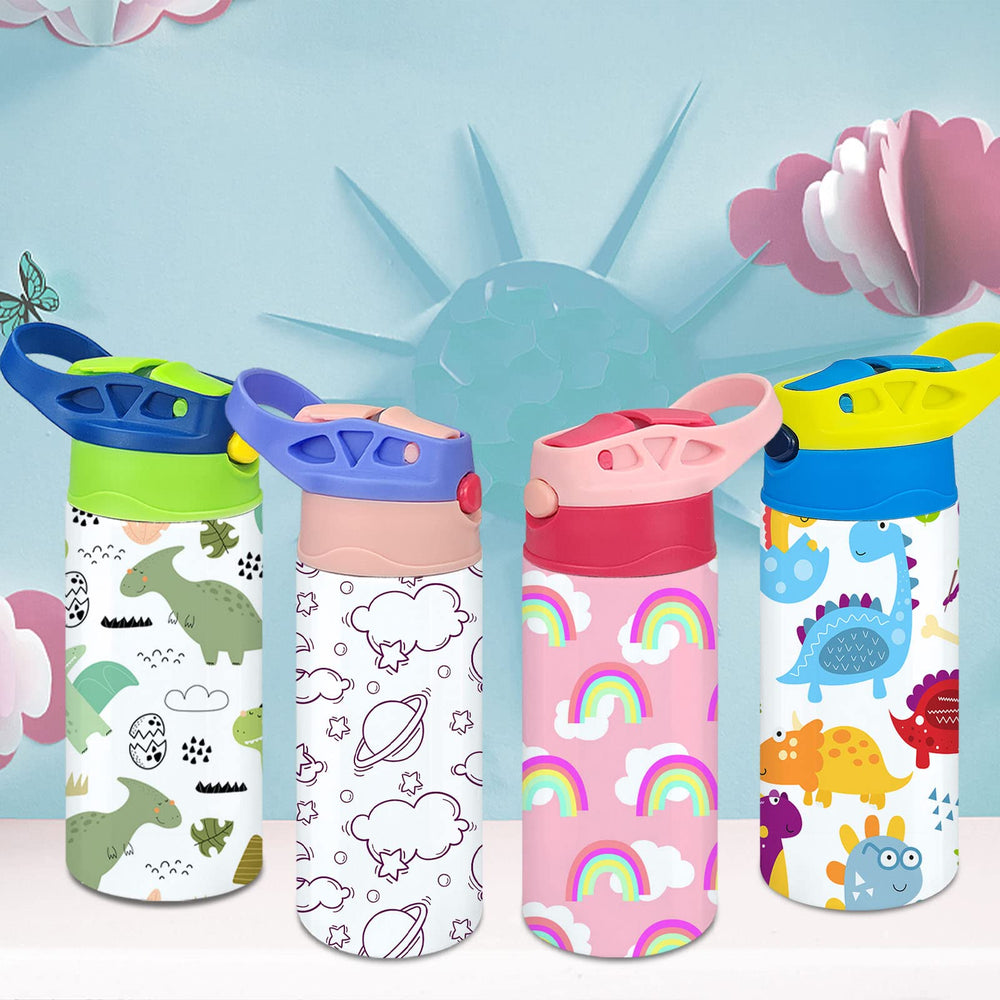 XccMe Kids Sublimation Tumbler coating close-up reveals durable sublimation finish for playful patterns.