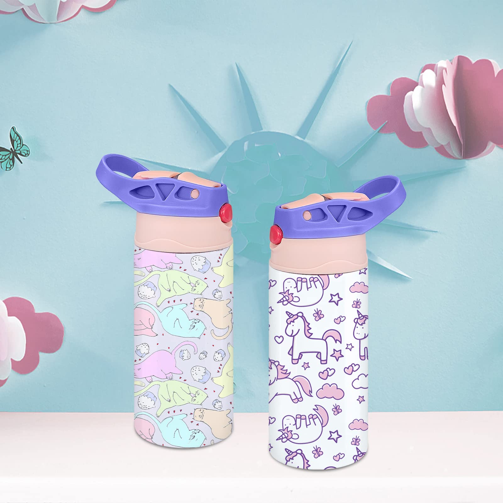 XccMe Kids Sublimation Tumbler with a comfortable handle for easy carry.