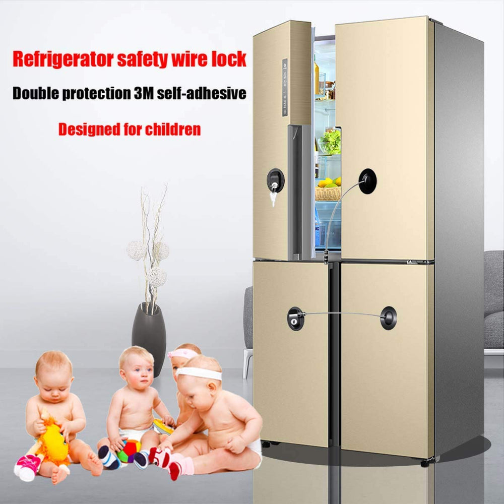 XccMe lock on fridge door demonstrates sturdy barrier against curious hands