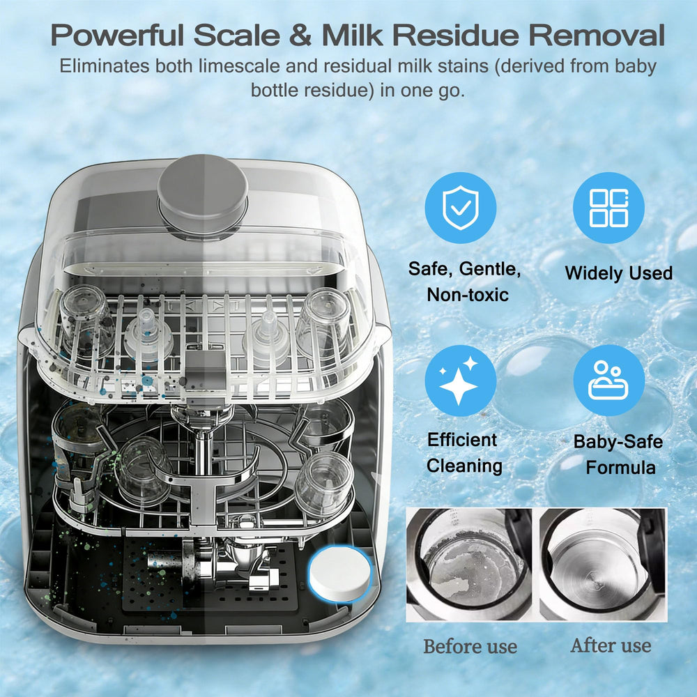 XCivi descaling tablets for baby cleaning stations reduce residue and ensure hygiene