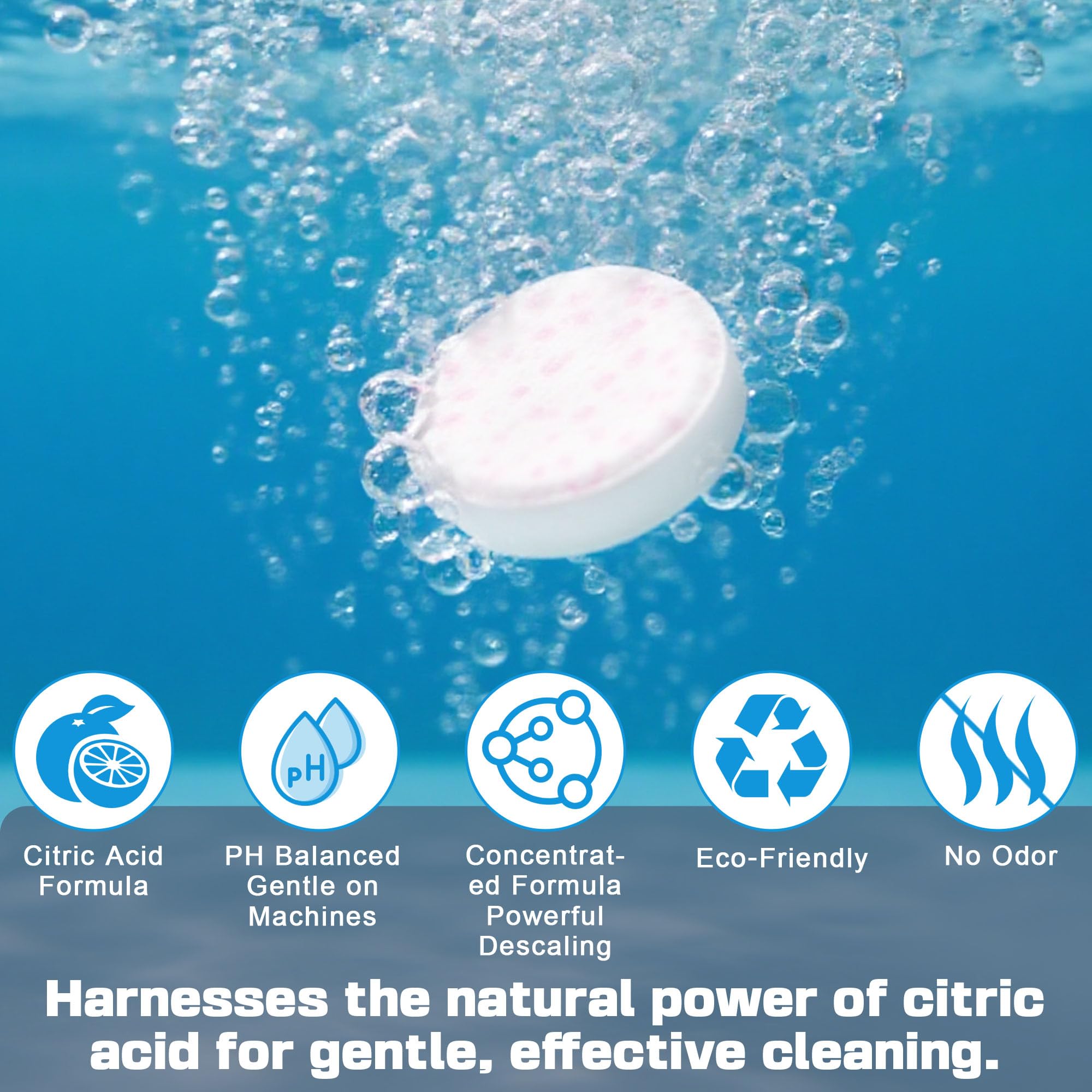 xcivi descaling tablets dissolving action highlighting quick no-residue cleaning