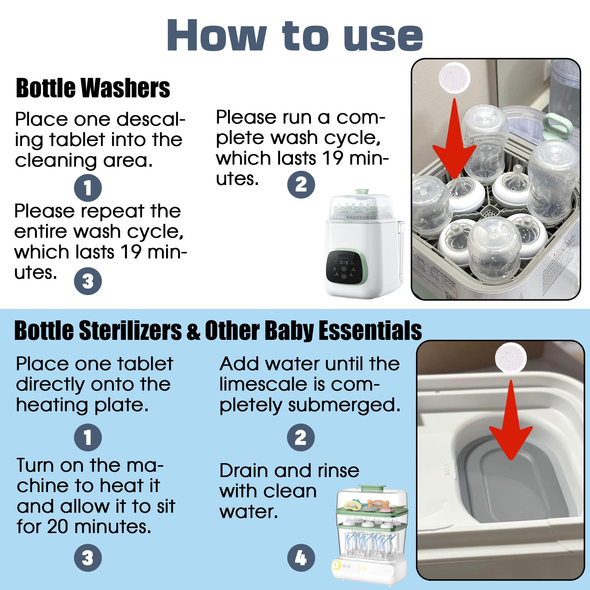 xcivi wide-compatibility supports Baby Brezza and Momcozy bottle washers