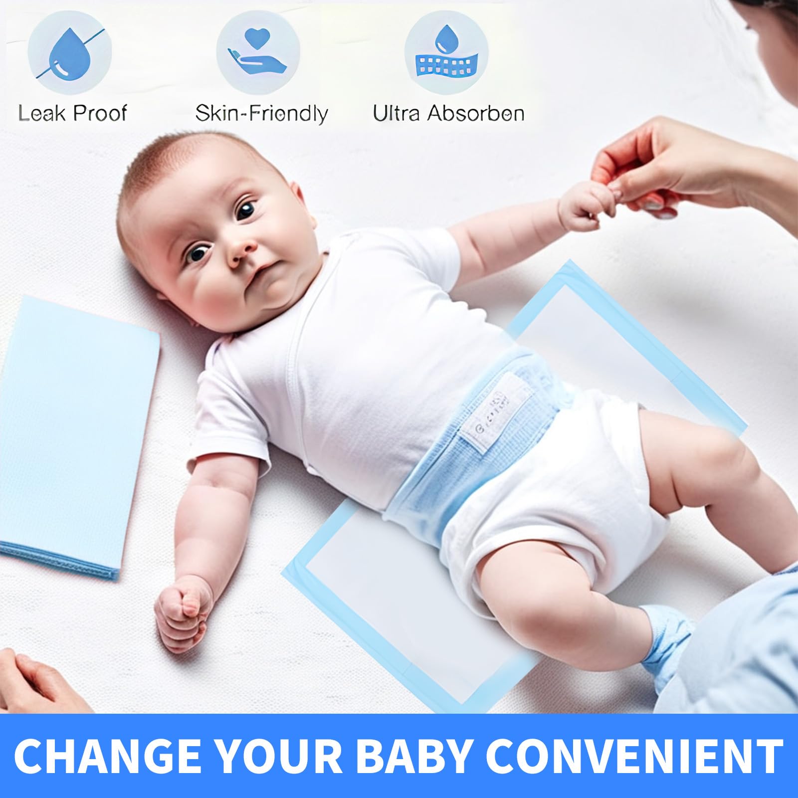 XCRUI soft skin-friendly top layer provides gentle diapering.