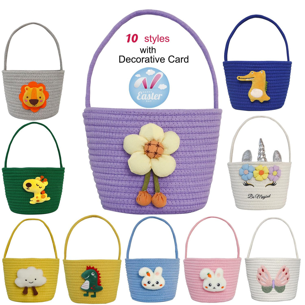 XENTUMI Easter basket invites kids to collect treasures during egg hunts.