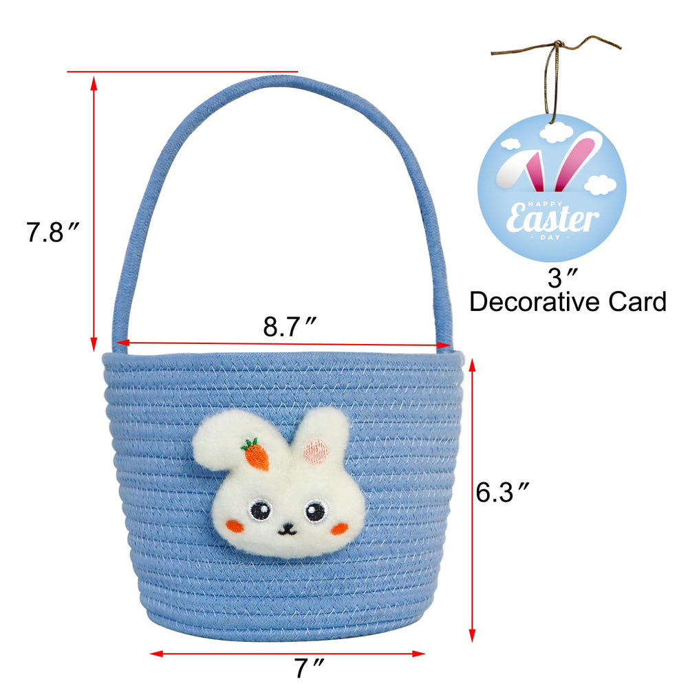 XENTUMI Easter basket ready for egg hunts with ample space for gifts.