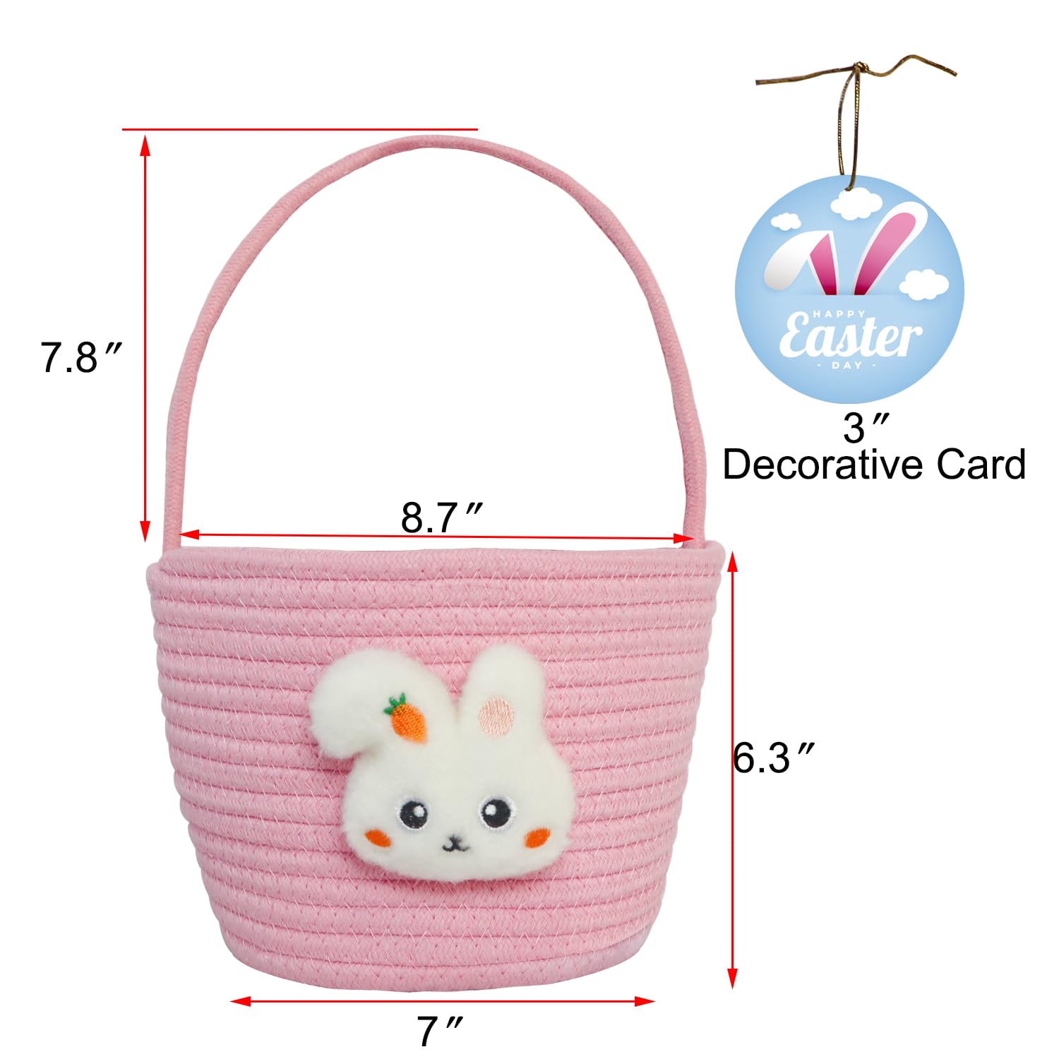 XENTUMI Easter basket with space for eggs and gifts for hunts