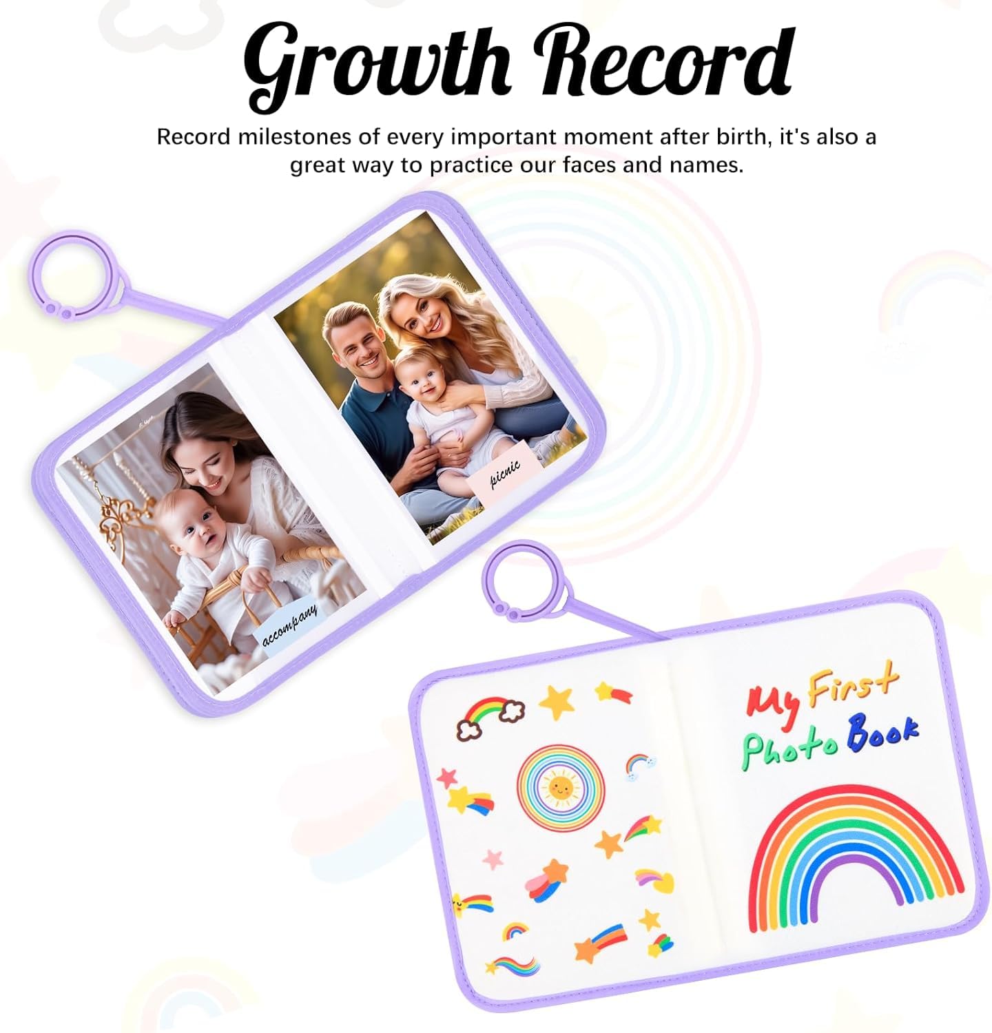 Xfveiwoo Gift-ready photo album for baby showers and christenings.