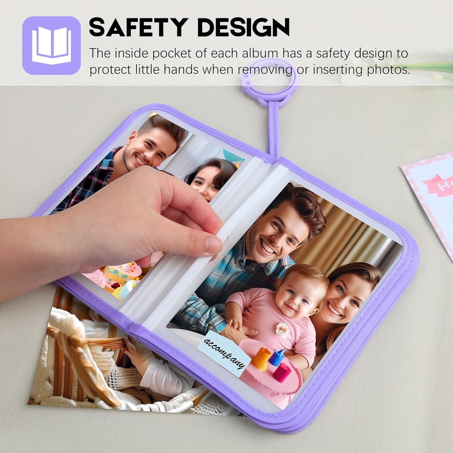 Xfveiwoo Soft fabric album displays family photos for quick reminiscence.
