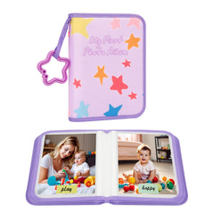 Xfveiwoo baby's first photo album purple front cover highlights a soft materials for a gentle touch