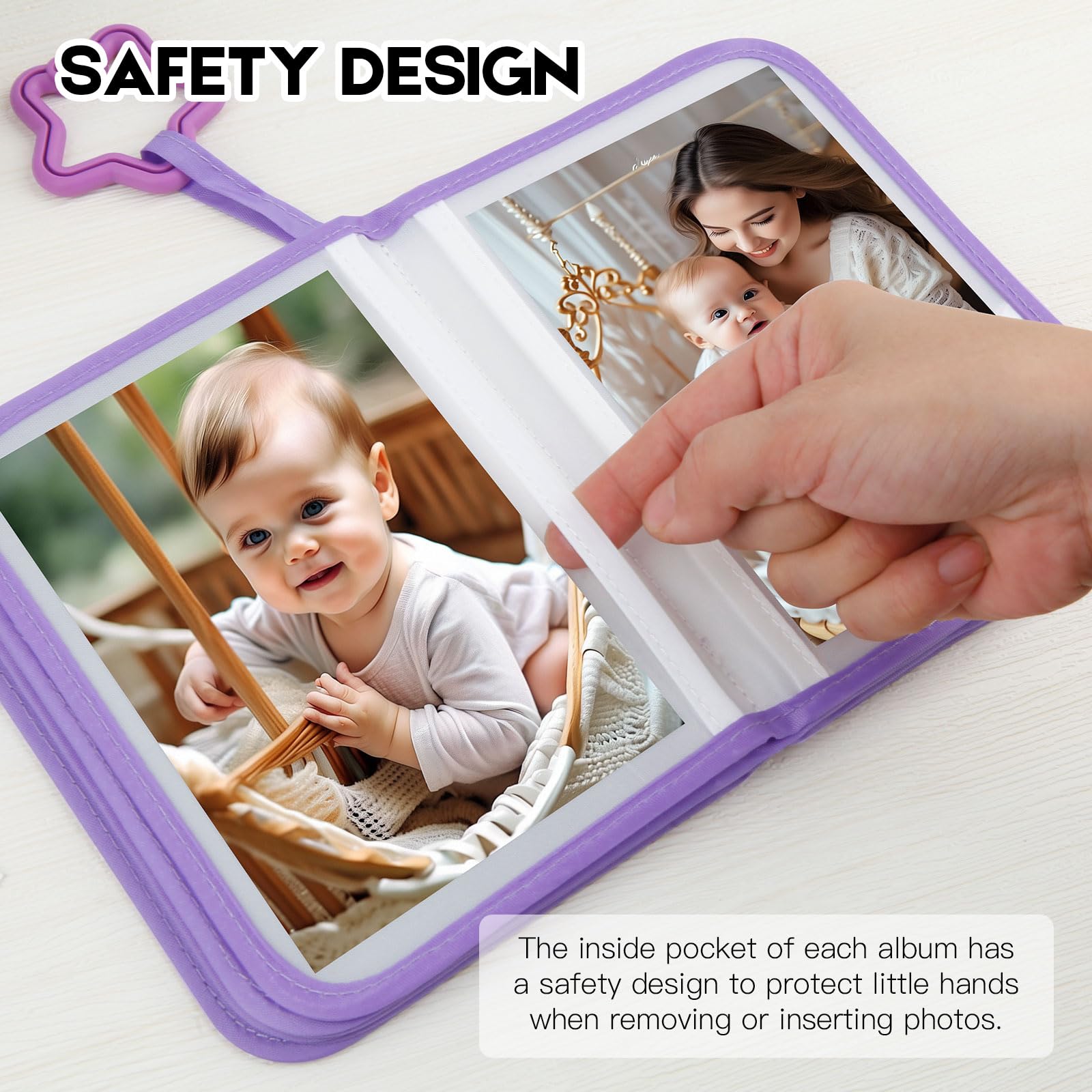 Xfveiwoo baby's first photo album purple name-tag stickers help label memories