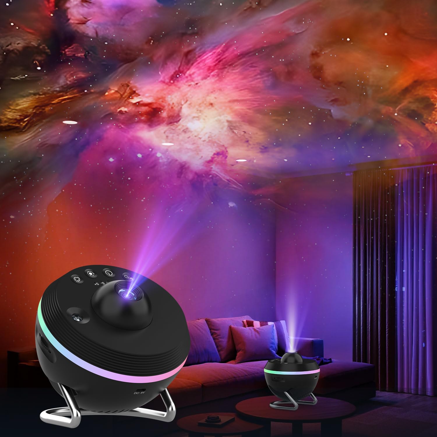 XFWOJOO Galaxy Projector creates a serene Milky Way in the bedroom