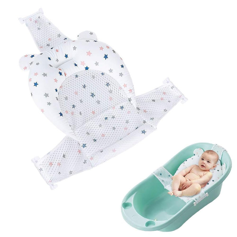 XGOPTS baby bath seat mesh material offers soft, breathable comfort for newborns.