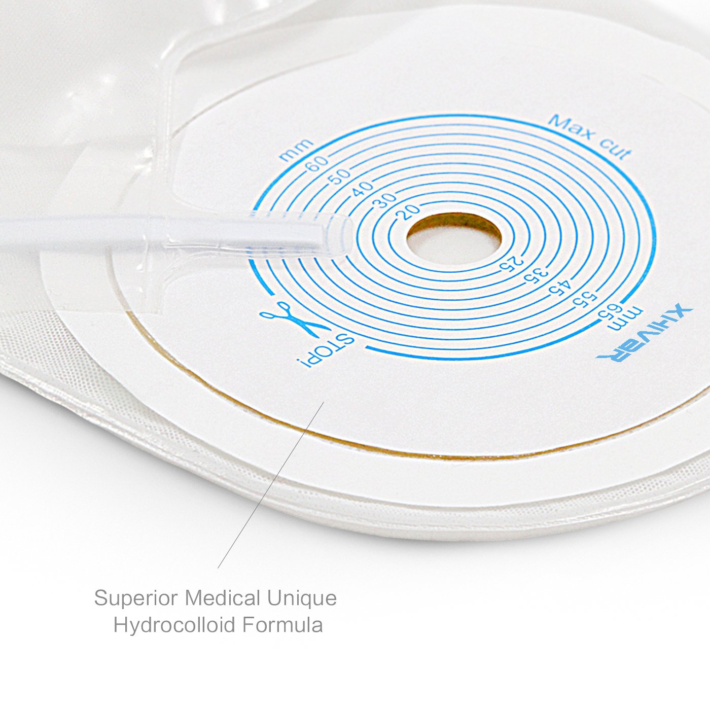 XHIVAR discreet drainage image emphasizes comfortable drainage and odor containment.