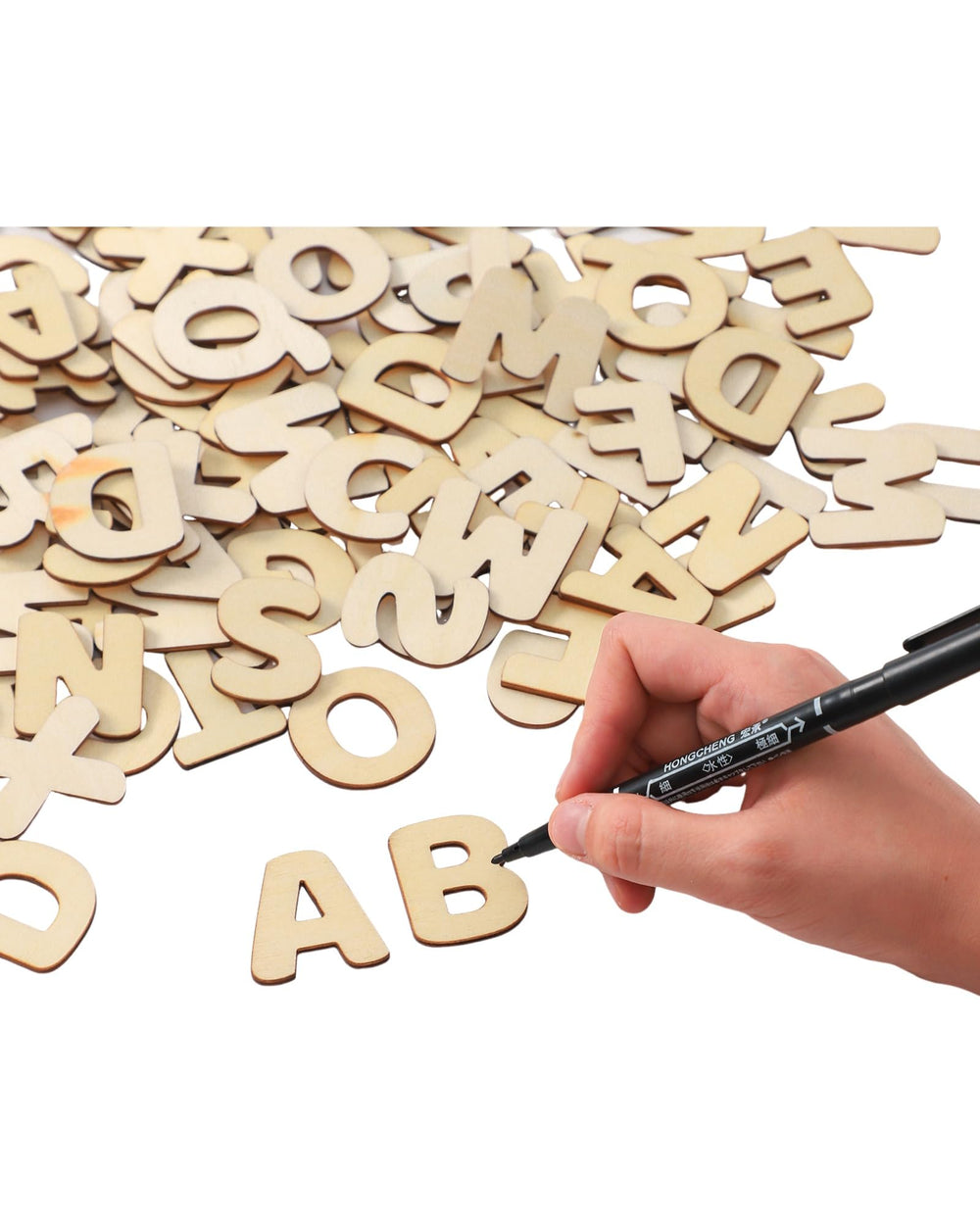 Xhqsulsclac wooden letters ideal for crafts and decor projects.