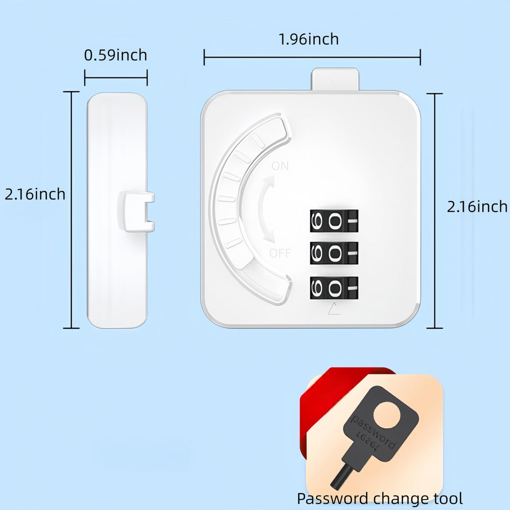 XHTTFDC adhesive-backed fridge lock fits narrow frames and drawers