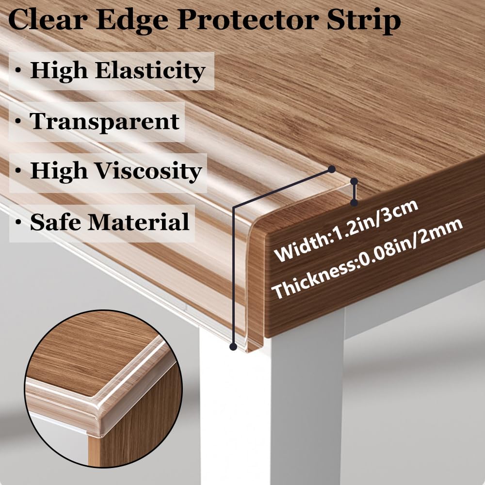 XHWUDI Clear corner guard highlighting soft cushioning on a table corner
