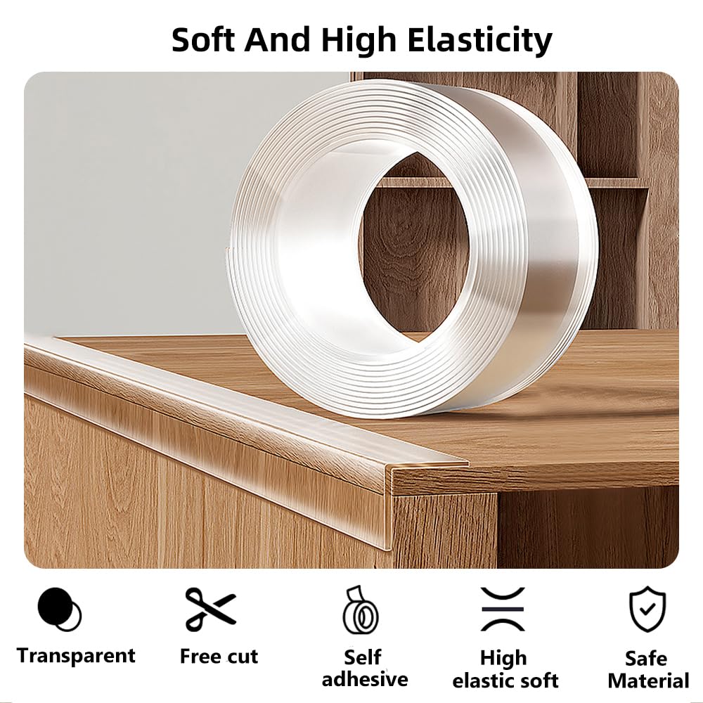 XHWUDI 1.2in x 16.4ft edge protector along cabinet edge.