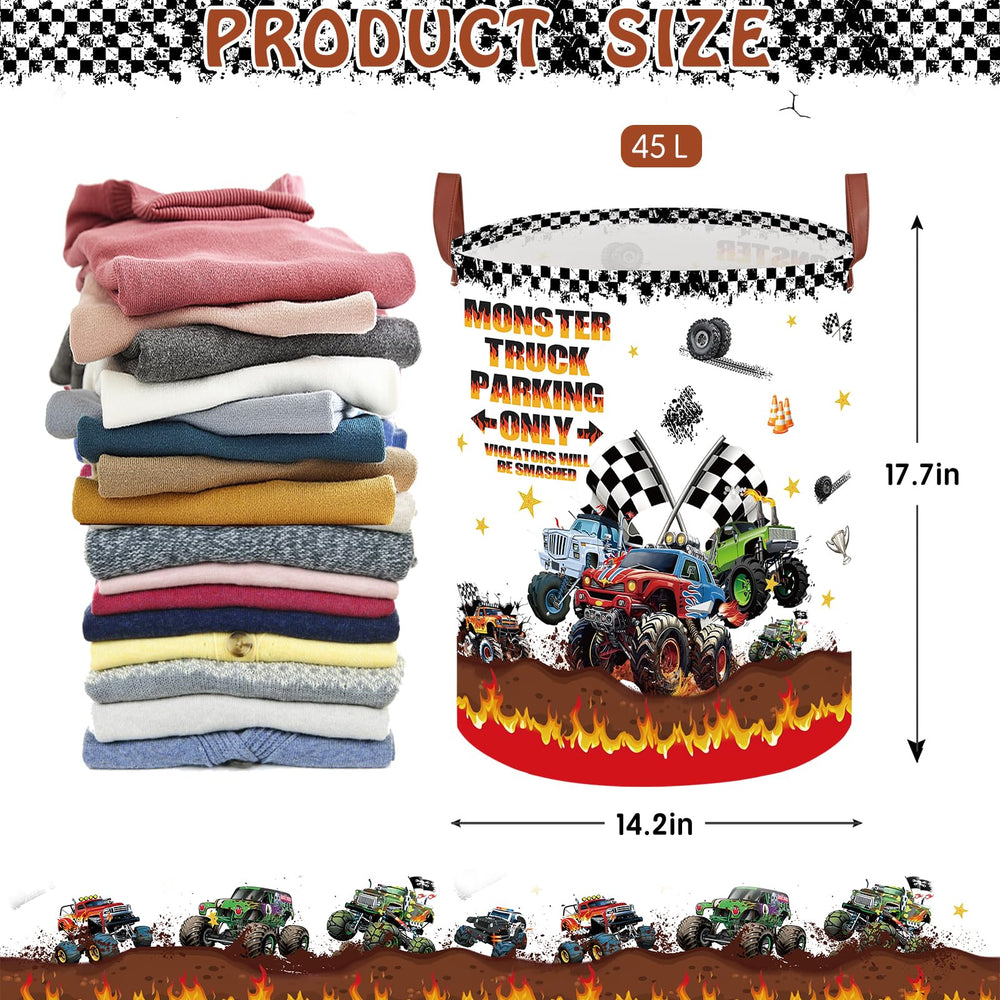 XHWZOF Monster Trucks basket open top showing 45L capacity for toys.