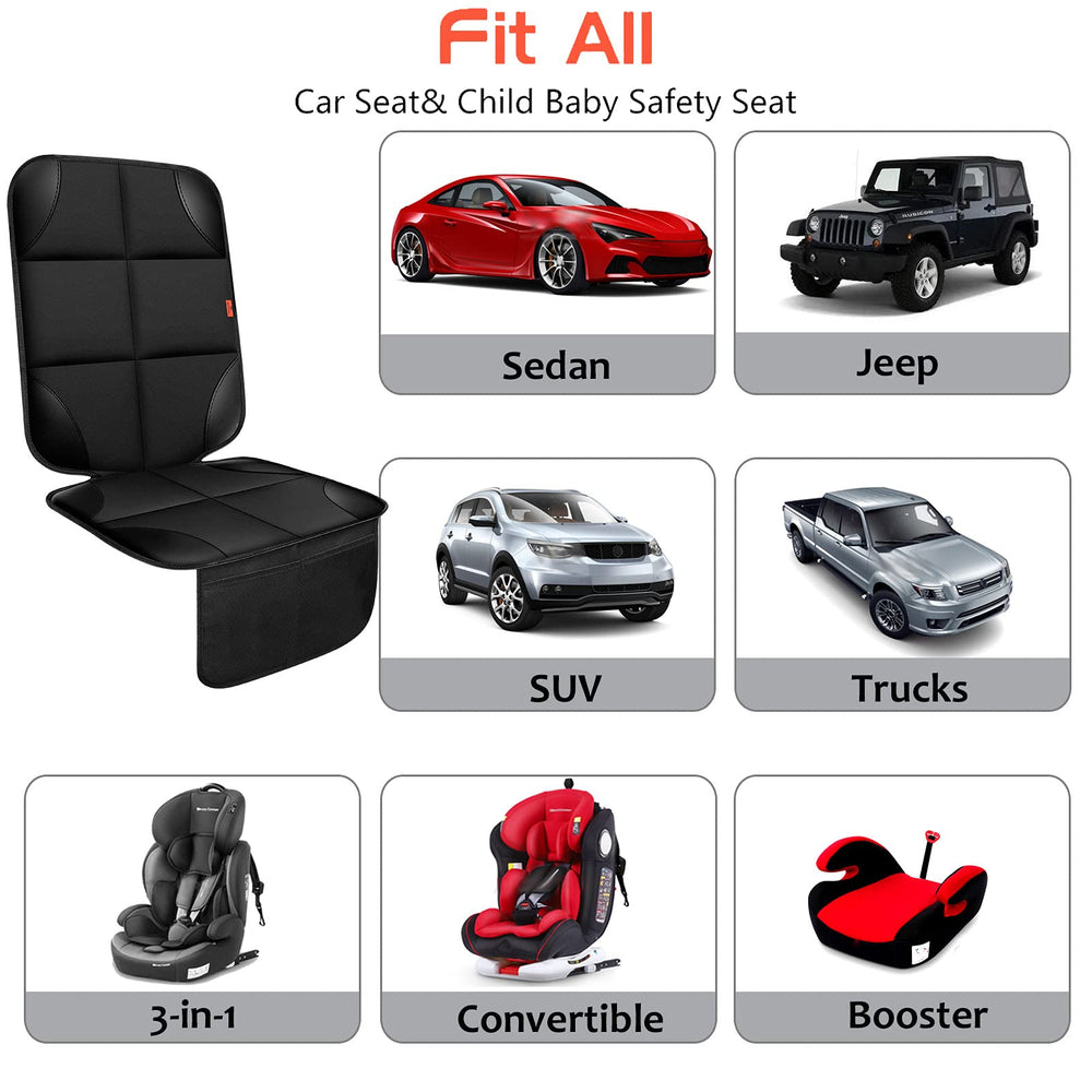 XHYANG seat protector pockets mesh highlights quick access to toys and snacks.