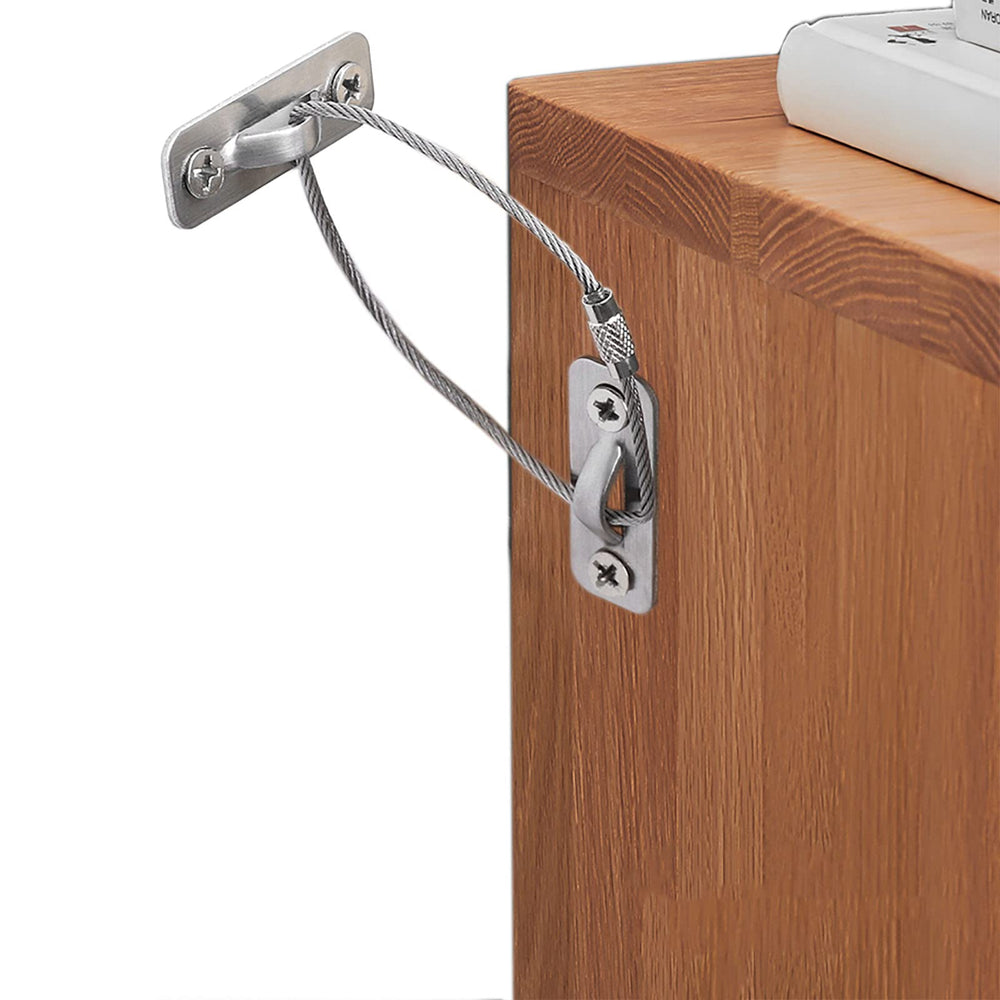 xicveiuz 6-pack furniture anchors side view; discreet, sturdy safety for tall furniture