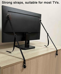 Xicveiuz adjustable anti-tip straps with adhesive mounting option.