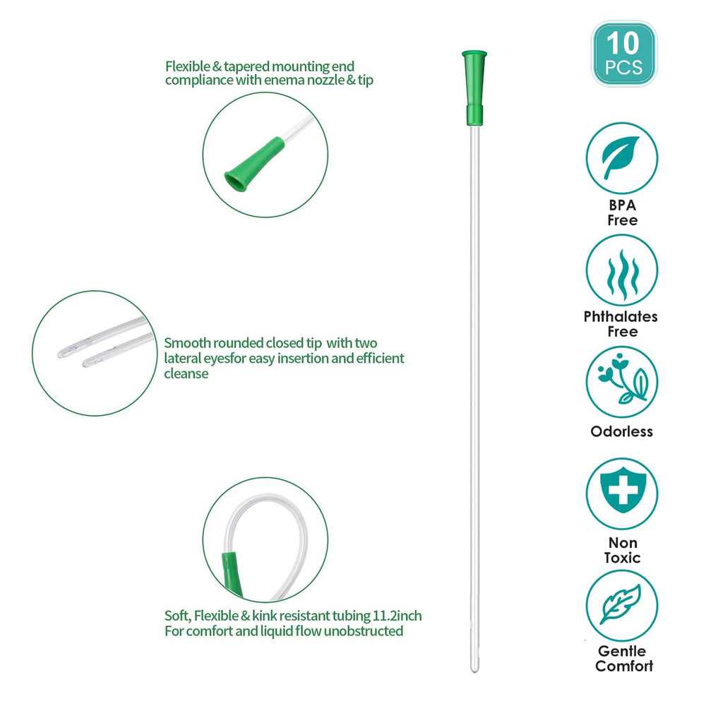 XIEXIECARE enema tip round end enhances gentle insertion for comfortable use.