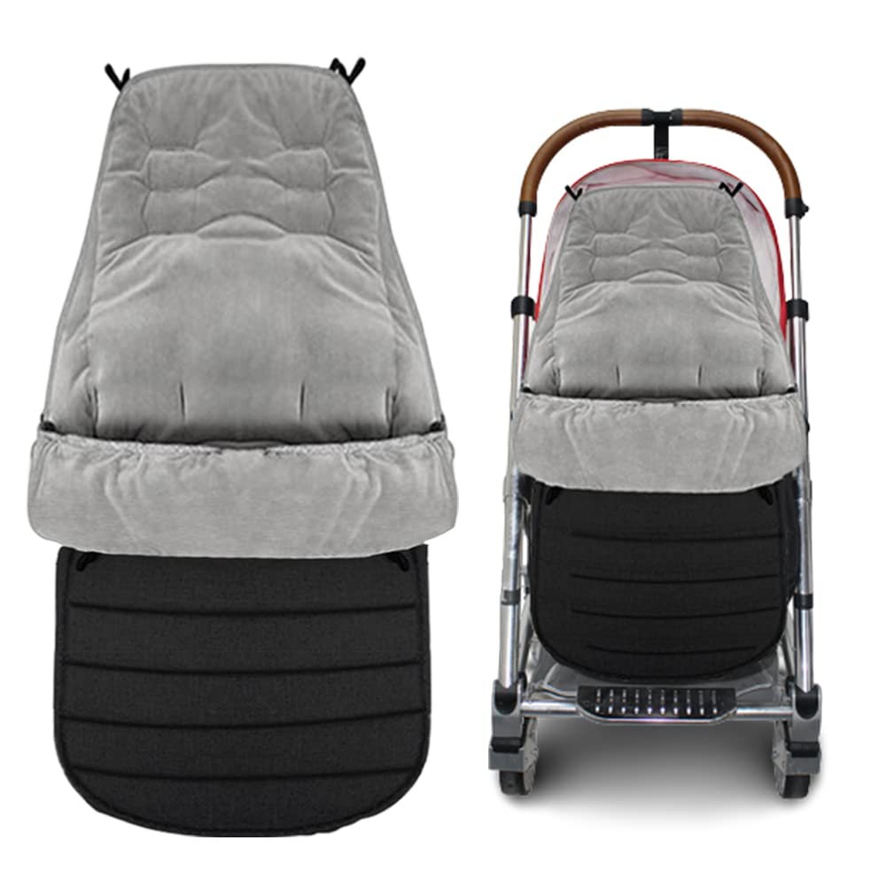 XIFAMNIY toddler stroller bunting with waterproof outer keeps little one dry.